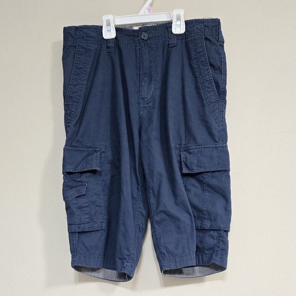 Urban Pipeline Blue Flat Front Cargo Short Cotton Mens 30
